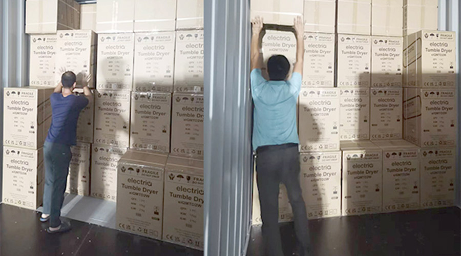 講效率！快速完成英國客戶Electriq衣物烘干機裝柜出貨任務(wù)